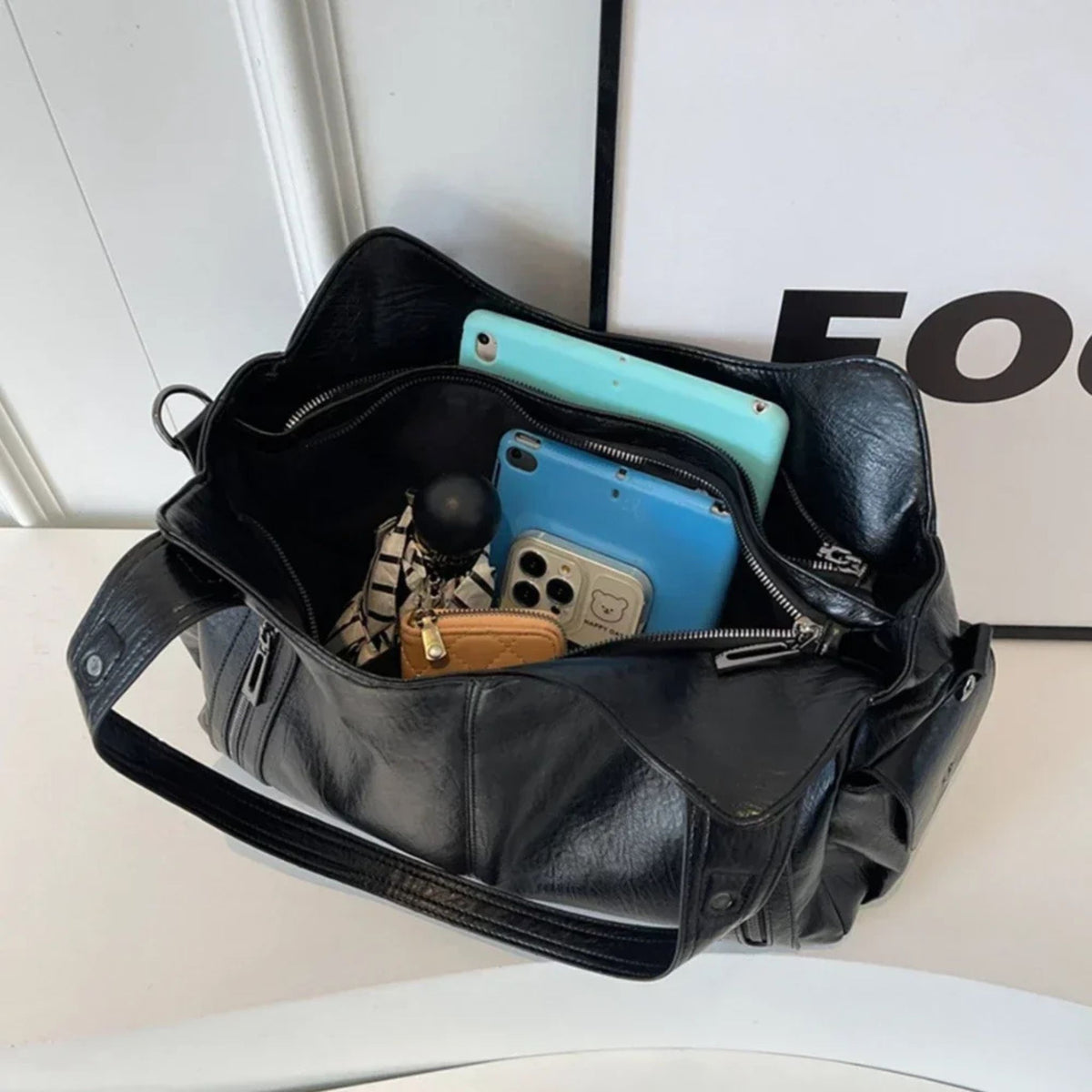 Women's High-Quality Soft PU Leather Shoulder Bag with Compartments