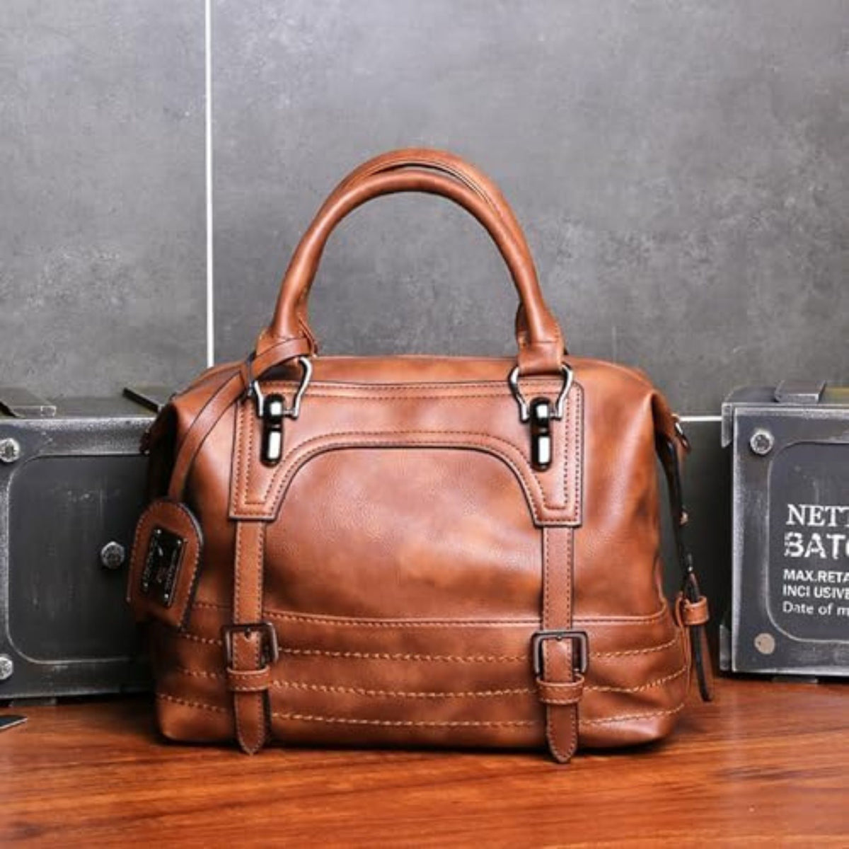 Women's PU Leather Top-Handle Handbag & Shoulder Bag