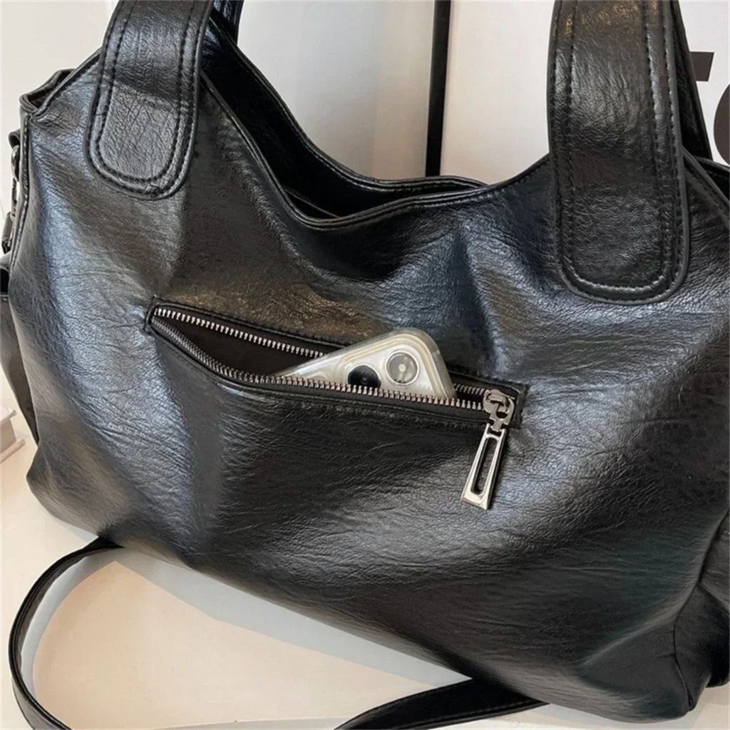 Women's High-Quality Soft PU Leather Shoulder Bag with Compartments