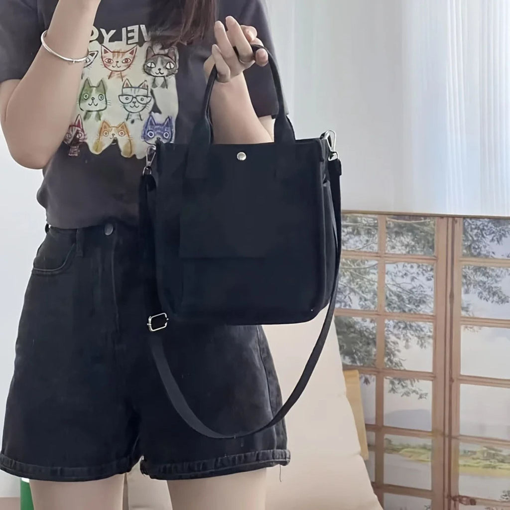 Small Canvas Crossbody Tote Bag & Shoulder Purse for Women's