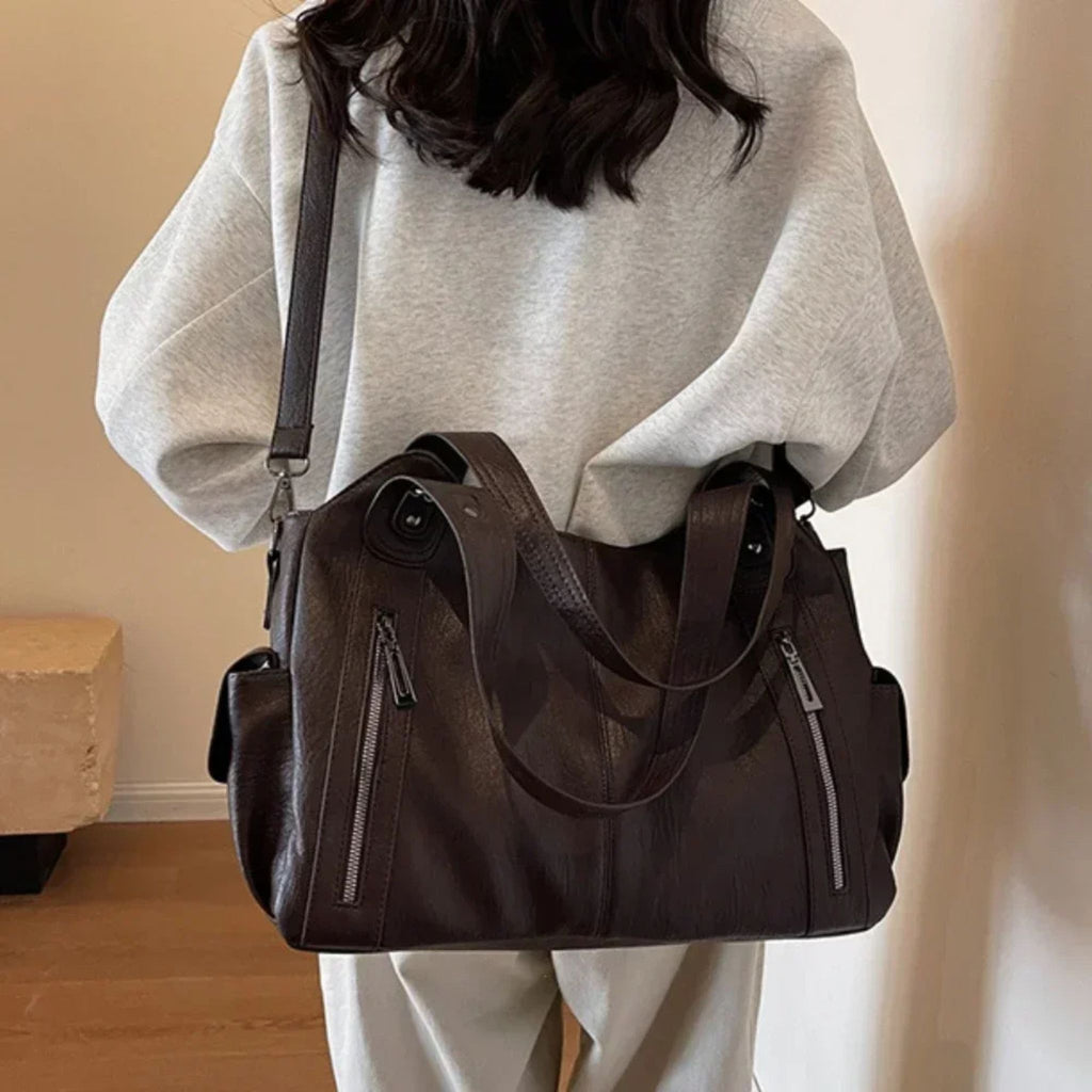 Women's High-Quality Soft PU Leather Shoulder Bag with Compartments