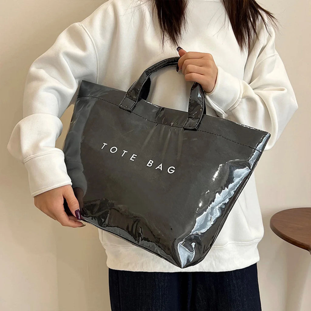 Women's Clear PVC DuPont Paper Handbag for Commuting