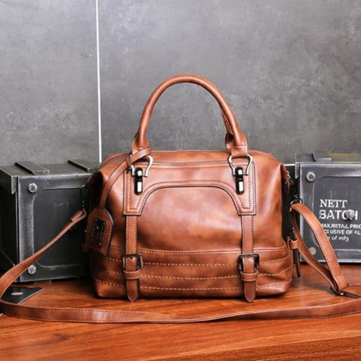 Women's PU Leather Top-Handle Handbag & Shoulder Bag