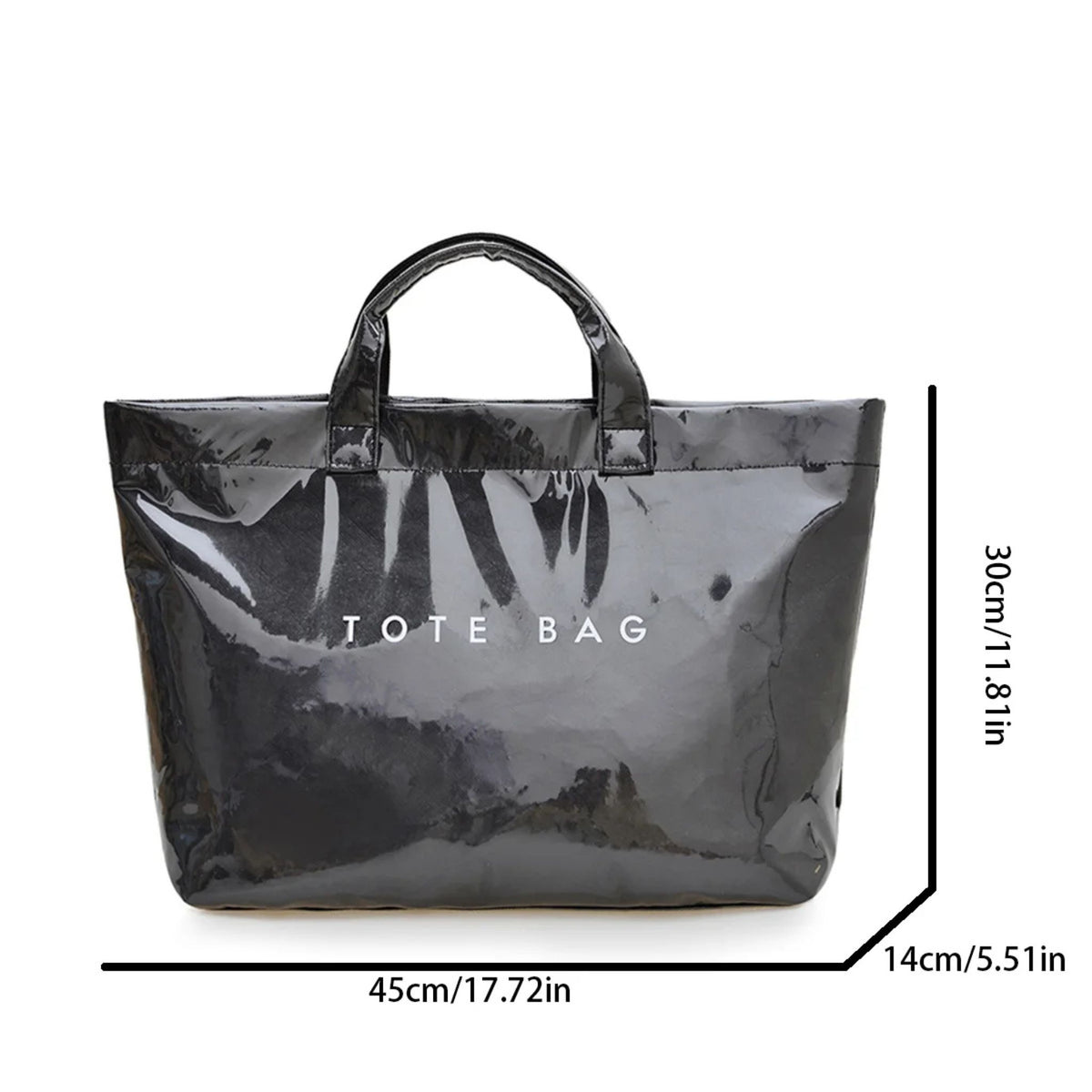 Women's Clear PVC DuPont Paper Handbag for Commuting
