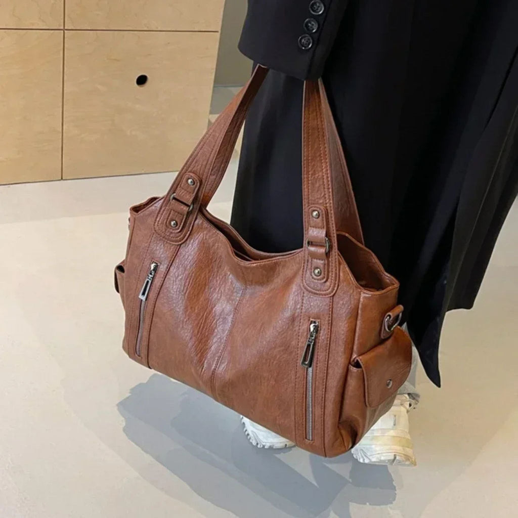 Women's High-Quality Soft PU Leather Shoulder Bag with Compartments