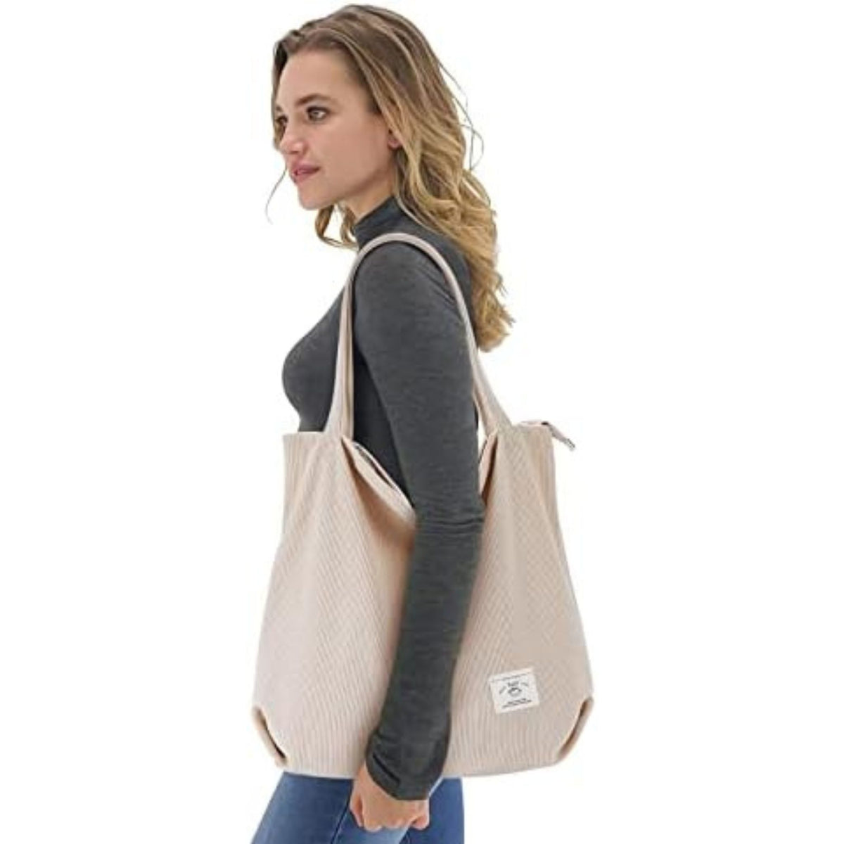 KALIDI Large Capacity Corduroy Shoulder Bag