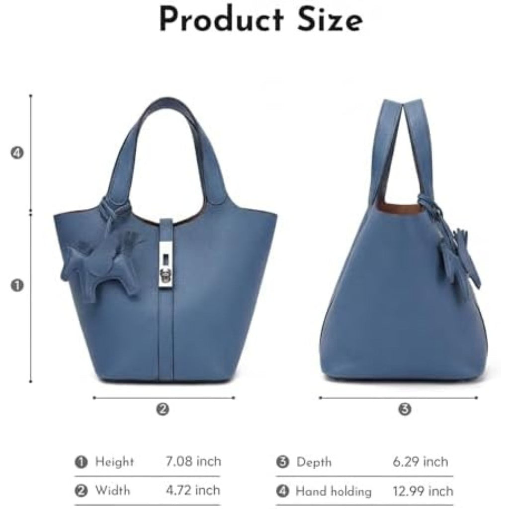Vegan Leather Bucket Handbag & Shoulder Purse for Women's