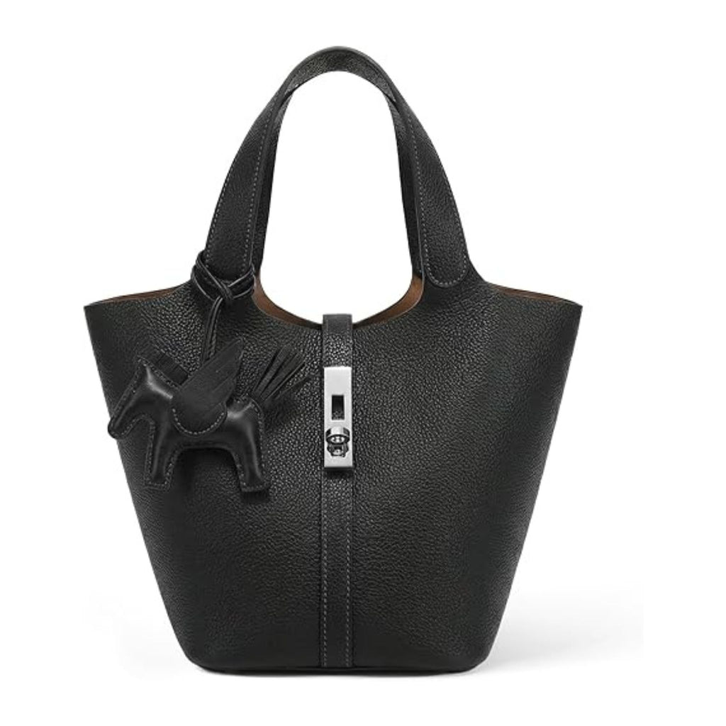 Vegan Leather Bucket Handbag & Shoulder Purse for Women's