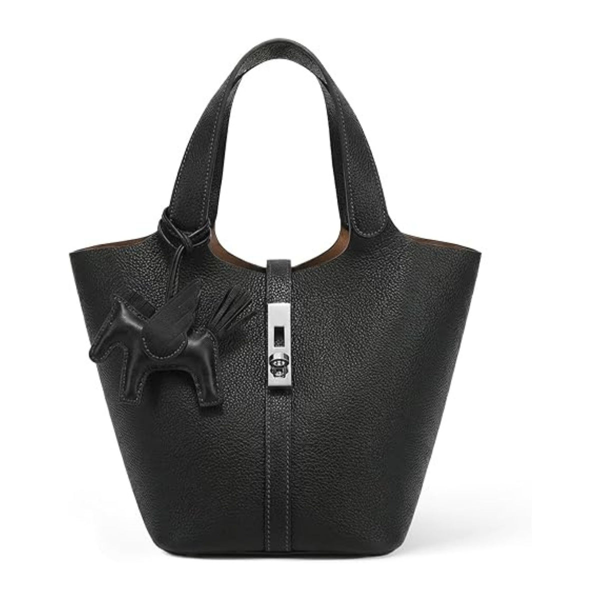 Vegan Leather Bucket Handbag & Shoulder Purse for Women's