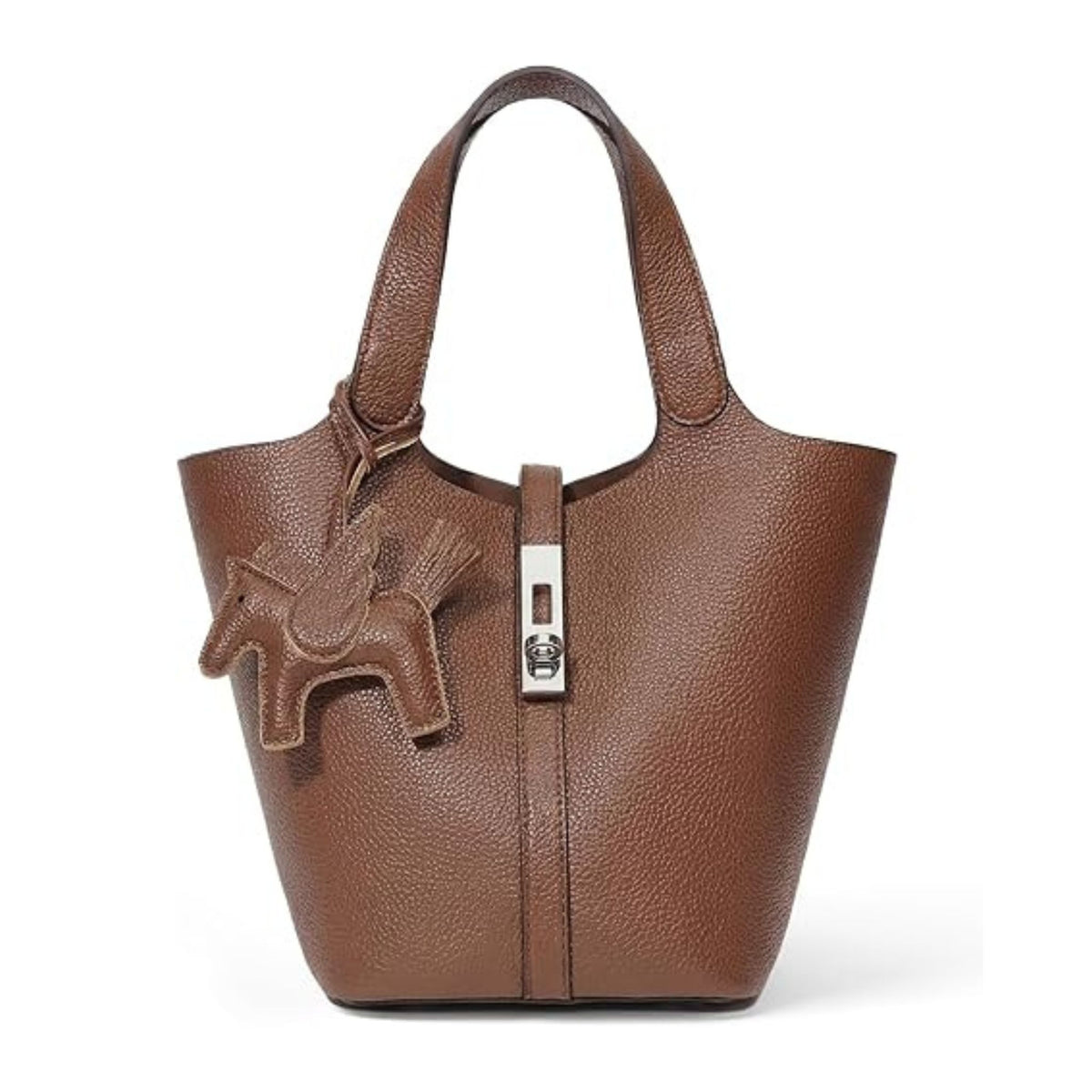 Vegan Leather Bucket Handbag & Shoulder Purse for Women's