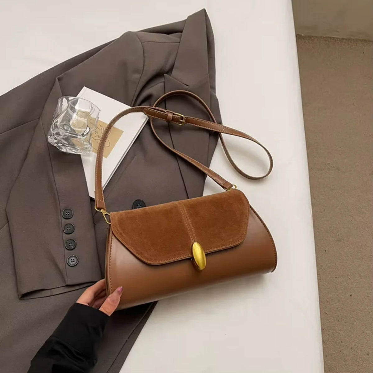 Retro PU Leather Small Tote & Commuting Bag for Women's