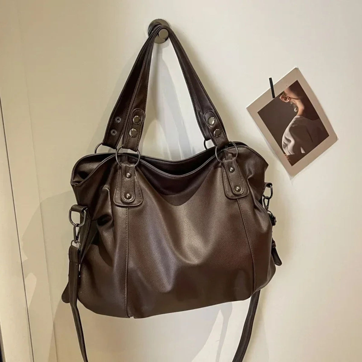 Women's High-Quality Soft PU Leather Shoulder Bag with Compartments