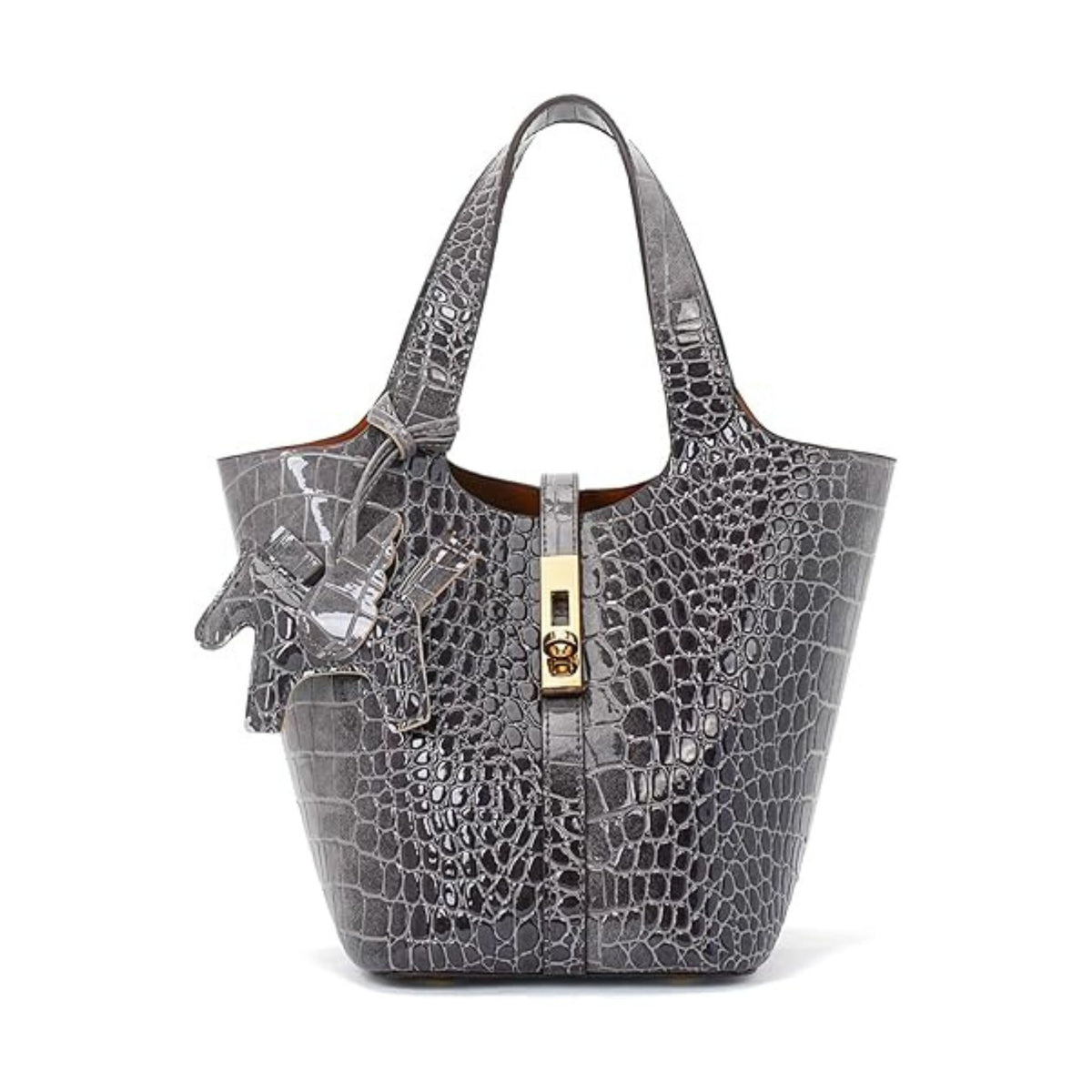 Vegan Leather Bucket Handbag & Shoulder Purse for Women's