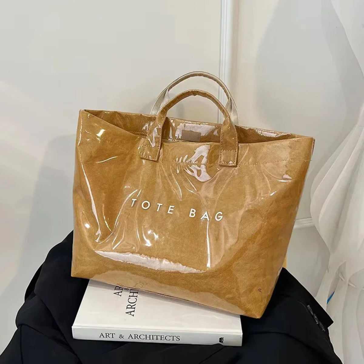 Women's Clear PVC DuPont Paper Handbag for Commuting