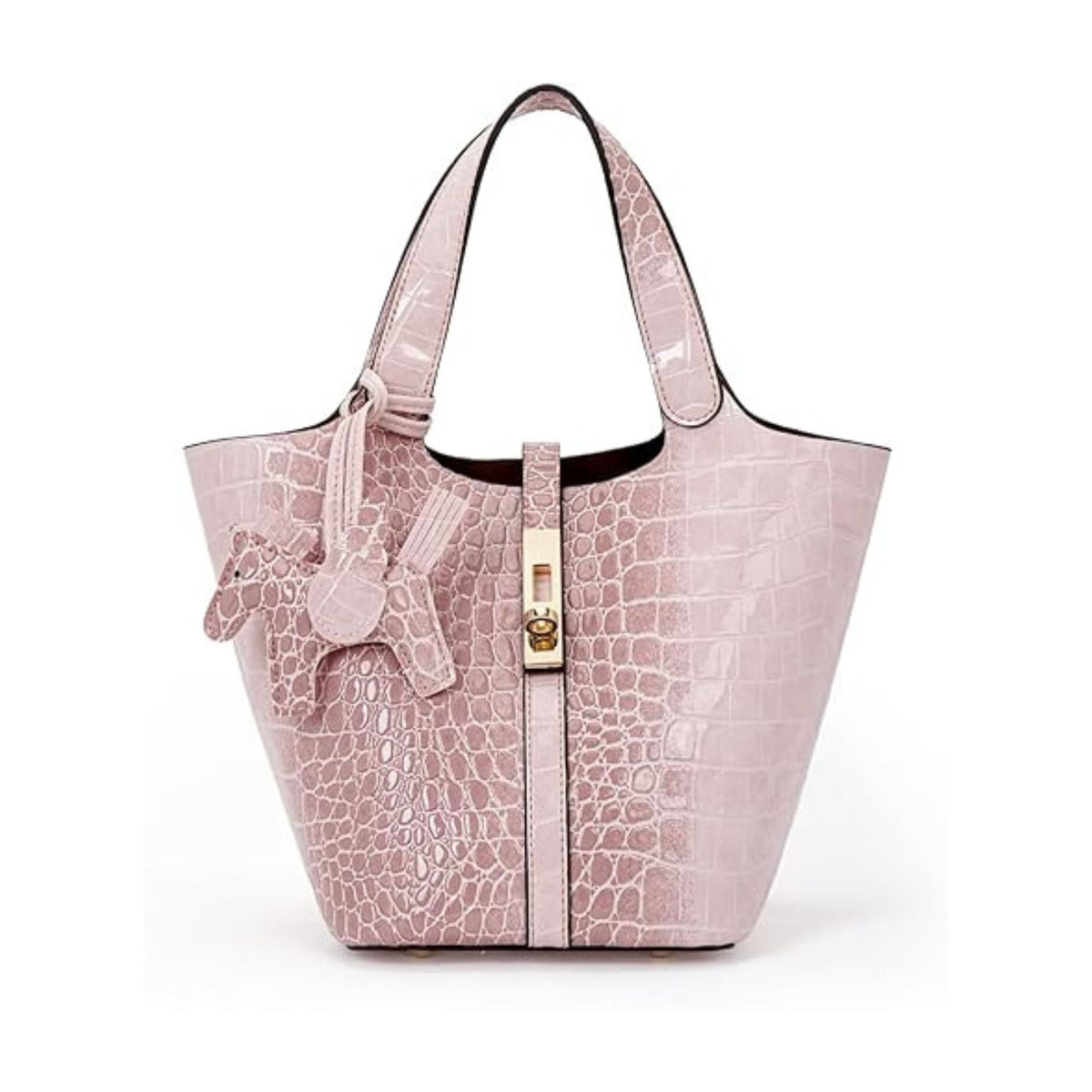 Vegan Leather Bucket Handbag & Shoulder Purse for Women's