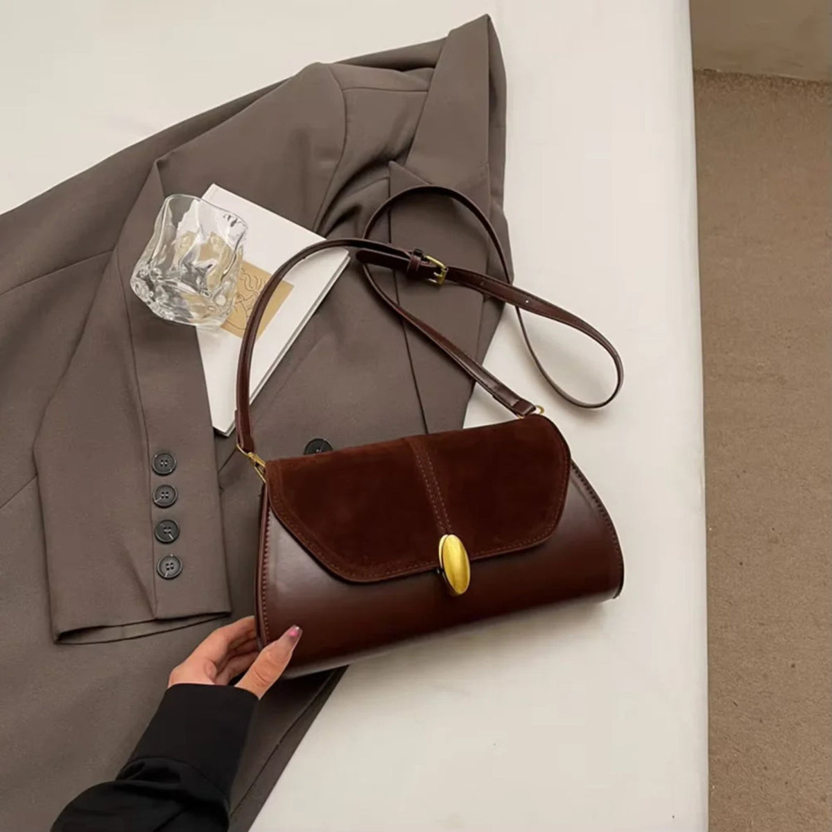 Retro PU Leather Small Tote & Commuting Bag for Women's